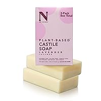 Dr. Natural - Pure Castile Lavender Bar Soap Made of Essential Oils and Organic Shea Butter to Revitalise and Replenish No Artifcial Colours or Dyes Paraben Free 2 Pack 226g