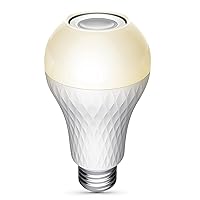 A19 LED Speaker Light Bulb, 60W Equivalent Built-in Speaker IntelliBulb, E26 Medium Base, 750 Lumens, 3000K Bright White - BTOM60830LEDI