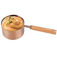 Malmo Measuring Cup with Wooden Handle, 1 Cup Titanium-plating 250ml Stainless Steel, Rose Gold