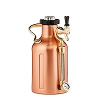 GrowlerWerks uKeg Carbonated Growler-Great Gift for Beer Lovers, 64 oz, Copper