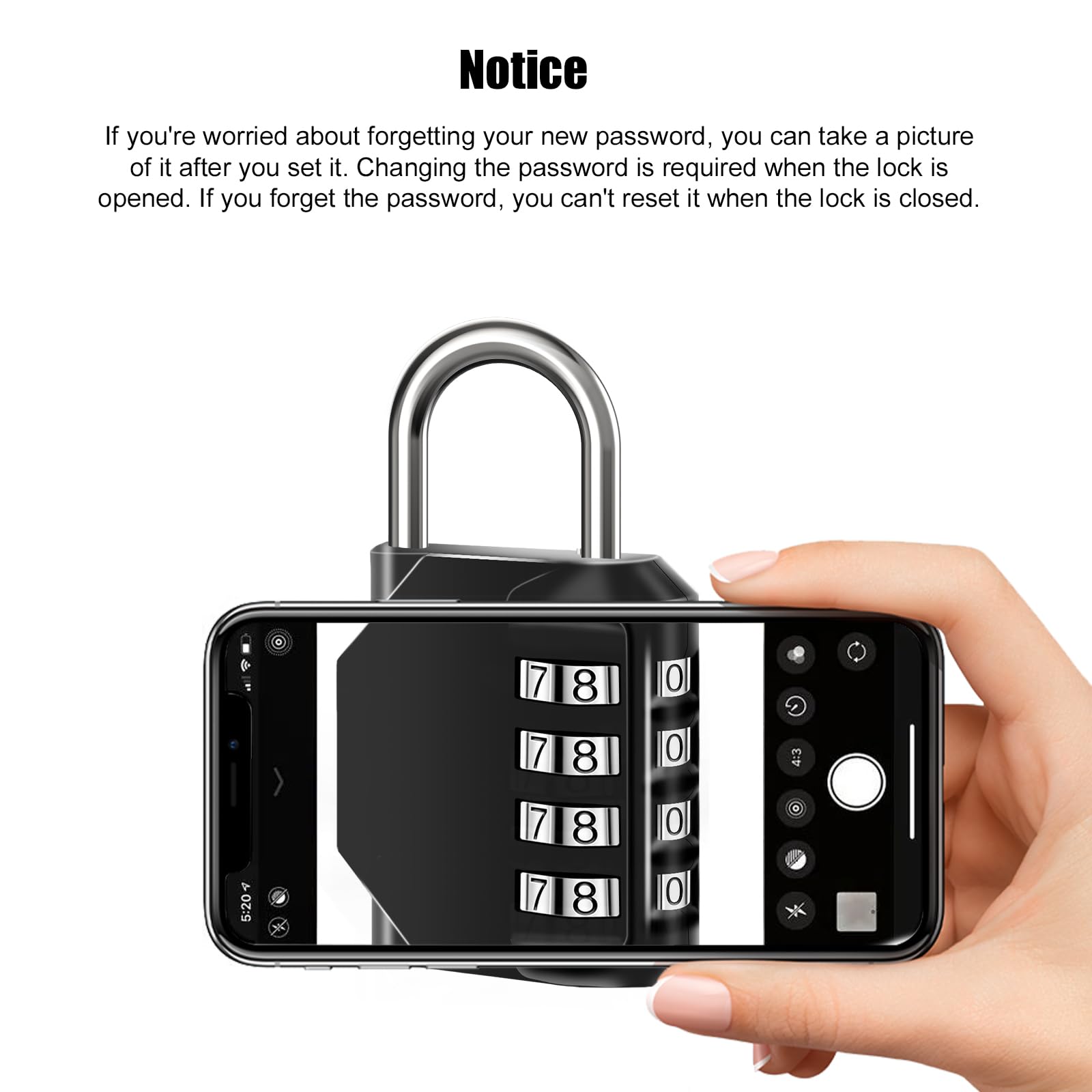 SUTOUG Combination Lock Waterproof 4 Digit Padlocks with Combination Code, Zinc Alloy Combination Lock for Door, Tool Boxes, Schools, Gym, Garden, Fences, Reel Cabinet & Storage, Black