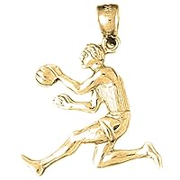 14K Yellow Gold Basketball Player Pendant