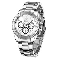 Men's Quartz Watch Stainless Steel Chronograph Waterproof Men's Watches Elegant Business Wrist Watch