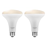 SYLVANIA Bluetooth Mesh LED Smart Light Bulb, One Touch Set Up, BR30 65W Replacement, E26, Soft White, Works with Alexa Only - 2 PK (75763)