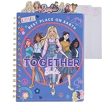 Barbie Tab Journal Notebook, Spiral Bound, 96 Lined Pages, 8 x 7 inches, Purple