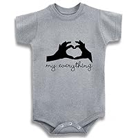Baby Tee Time Gray Crew Neck Boys' My Everything Heart One Piece