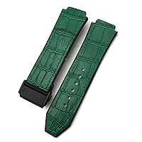 20mm 22mm Cowhide Leather Rubber Watchband 25mm * 19mm Fit for Hublot Watch Strap Calfskin Silicone Bracelets Sport (Color : 40, Size : 28mm)