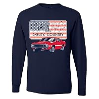 Ford Shelby Cobra All American Patriotic Graphics Cars and Trucks Mens Long Sleeve Shirt