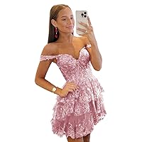 Short Lace Appliques Homecoming Dresses for Teens 2024 Corset Prom Dress Puffy Evening Formal Gown