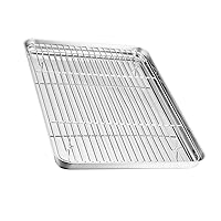 Happyyami 1Pc oven baking pan nonstick bakeware nonstick cooling rack cookie pan with barbecue grilling pan bbq grill topper roasting tray rack bakeable cooling rack steel wire rack camping
