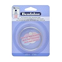 Beadalon 180S-016 316L Stainless Steel Wrapping Wire, 16-Gauge, Round