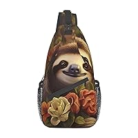 Funny Sloths Crossbody Sling Backpack Sling Bag for Women Hiking Daypack Chest Bag Shoulder Bag