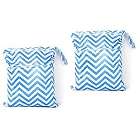 ERINGOGO Dual Zipper Diaper Bag 2pcs Waterproof Baby Diaper Bag Wave Baby Cloth Diaper Bag