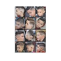 Barbershop Boys Haircuts And Haircuts And Fashion Men's Haircuts Posters Barber Shop Decor Posters Canvas Art Poster And Wall Art Picture Print Modern Family Bedroom Decor Posters 12x18inch(30x45cm)