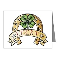 Note Cards (20 Pack) Lucky Horseshoe with Four Leaf Clover