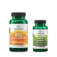 Energy Essentials Bundle Vitamin B12 (Cyanocobalamin) Supplement Rhodiola Ashwagandha Ginseng Supplement