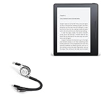 BoxWave Cable Compatible with Amazon Kindle Oasis (1st Gen 2016) - AllCharge miniSync, Retractable, Portable USB Cable for Amazon Kindle Oasis (1st Gen 2016) - Jet Black