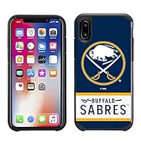 Apple iPhone X/Xs- NHL Licensed Buffalo Sabres Blue Jersey Textured Back Cover on Black TPU Skin