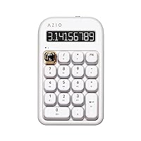 AZIO IZO Wireless Mechanical Calculator & Number Pad (White/Gold) - Bluetooth 5.0 & USB, Gateron-Blue Mechanical Switch, 9 Backlight Modes, Rechargeable, PC & Mac Compatible, White Blossom (IN103)