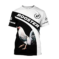 Personalized Rooster 3D All Over Print T-Shirt, Custom Short Sleeve Tees Full Size S-5XL Series 20