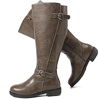 Luoika Women's Extra Wide Calf Knee High Boots, Wide Width Ridding Boots Low Heel Plus Size Tall Boots.