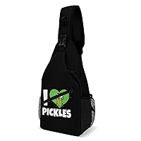 I Love Pickles Crossbody Bag Over Shoulder Sling Backpack Casual Cross Chest Side Pouch