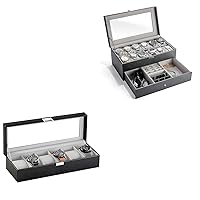 12 Slots Watch Box Bundle with 6 Slots Watch Box