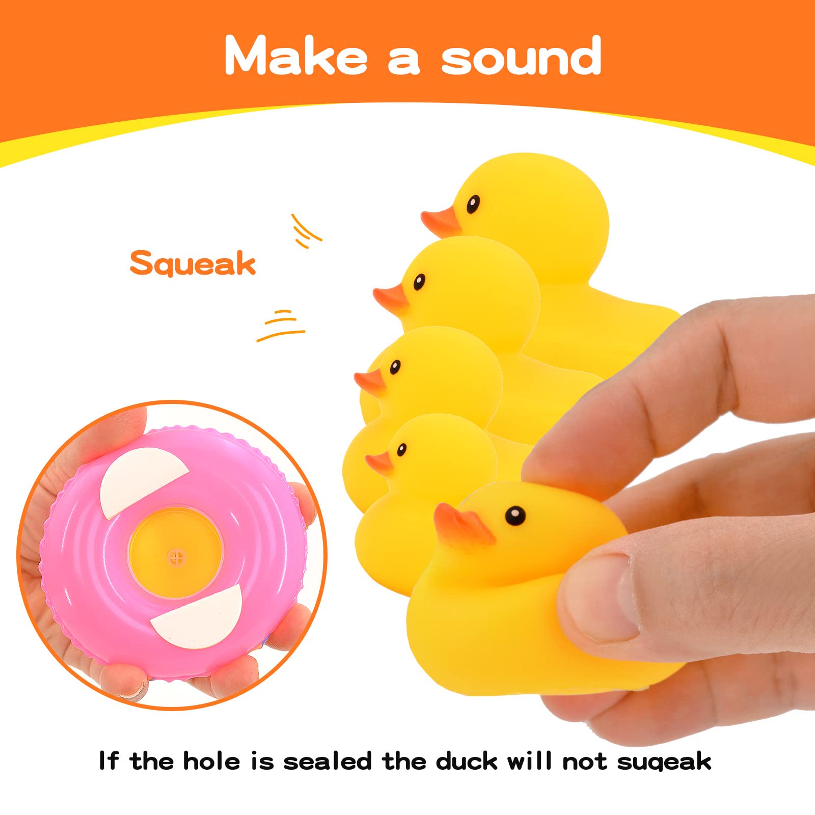 Ducks for Cars - Rubber Duck for Dashboard of Car, Yellow Duck Car Dashboard Decorations, Squeak Ducks Toys Car Ornaments Car Décor Accessories with Hat Swim Ring Necklace Sunglasses for Decor Home