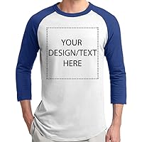 Custom T-Shirt Personalized Add Your Own Text or Image Raglan Jersey Shirt