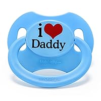 LittleForBig Bigshield Gen-II Adult Sized Printed Pacifier I Love Daddy Pattern Blue