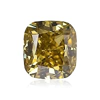 0.41 ct. GIA Certified Diamond, Cushion Modified Brilliant Cut, FLGGY - Fancy Deep Brownish Greenish Yellow Color, SI1 Clarity Perfect To Set In Jewelry Rare Gift Engagement Ring
