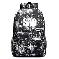 Sword Art Online SAO Game Cosplay Luminous Backpack Casual Daypack Travel Hiking Carry on Bags with USB Charging Port Galaxy B /1