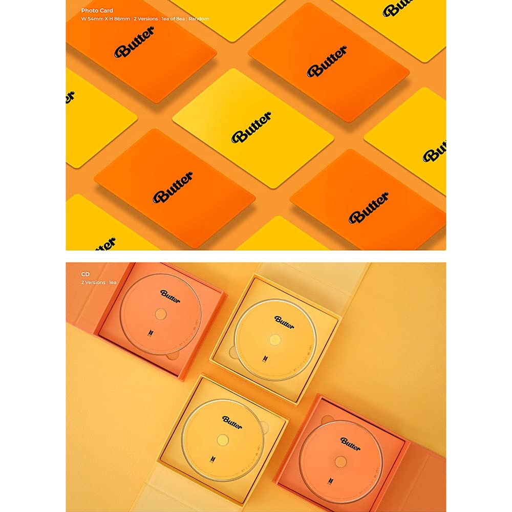 Bangtan Boys BTS BUTTER Set (Cream ver +Peaches ver) Single album [with Extra Lenticular Photocard and Sticker] (Pre-Order limited Posters (Folded)), BHE0073