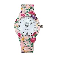 Eton Floral Print, Soft Touch Finish Boyfriend Watch - Pink Colour - 3150L