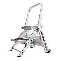 Little Giant Ladders, Safety Step, 2-Step, 2 foot, Step Stool, Aluminum, Type 1A, 300 lbs weight rating, (10210BA), Gray