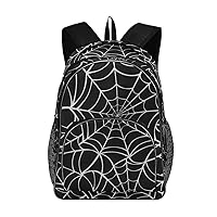ALAZA Halloween White and Black Spider Web Business Travel Hiking Camping Rucksack Pack for Men and Women