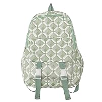 Cute Backpack for Women Men, Kawaii Y2K Grunge Plaid Preppy Harajuku Hiking Travel Aesthetic Rusksack (green)
