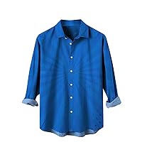 Men's Long Sleeve Shirts Gradient Pattern Printing Dress Shirt Lapel Button Down Shirt Casual Basic Blouse Tops