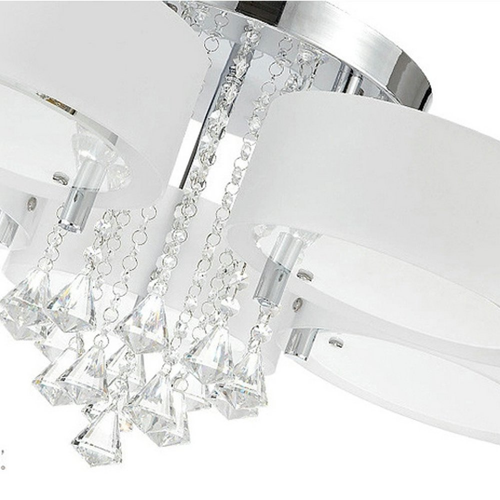 DINGGU Flush Mounted 3 Light Chrome Finish Modern Chandelier Ceiling Light Fixtures for Bedroom,Living Room,Dinng Room
