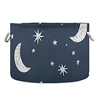 ALAZA Moon Stars and Clouds on The Midnight Sky Storage Basket Gift Baskets Large Collapsible Laundry Hamper with Handle, 20x20x14 in, B06D20005