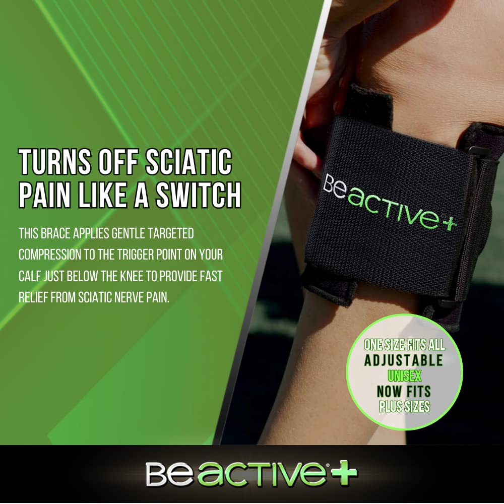 BeActive Plus Acupressure System - Sciatica Pain Relief Brace For Sciatic Nerve Pain, Lower Back, & Hip - Be Active Plus Knee Brace With Pressure Pad Targeted Compression For Sciatica Relief - Unisex