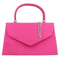 Top Handle Faux Suede Clutch Bag Grab Holder Womens Handbag