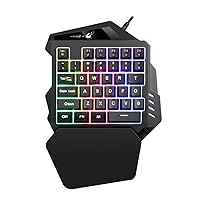 Gaming Keyboard K13 Wired 35 Keys LED Backlit USB Ergonomic Single Hand Keypad Gaming Keyboard (Black)