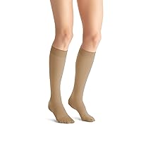 Opaque SoftFit 15-20 mmHg Closed Toe Knee High Compression Stocking, Natural, Small