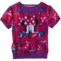 Disney Minnie Mouse Short Sleeve Chifon 2fer Little & Big Girls Top