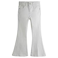 KIDSCOOL SPACE Girls Jeans, Big Little Kids Girl Elastic Waistband Inside High Stretch Denim Flared Pants