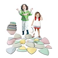 25 Sets Non-Slip Macaron Stepping Stones, Sensory Toys Balance Stepping Stone for Children, Widening Material,Train Child's Vestibular Development and Balancing