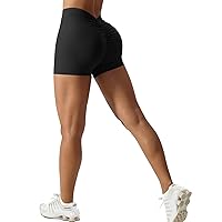 keriffe Workout Shorts Womens V Back Scrunch Butt Lifting Booty Gym Shorts High Waist Spandex Biker Shorts