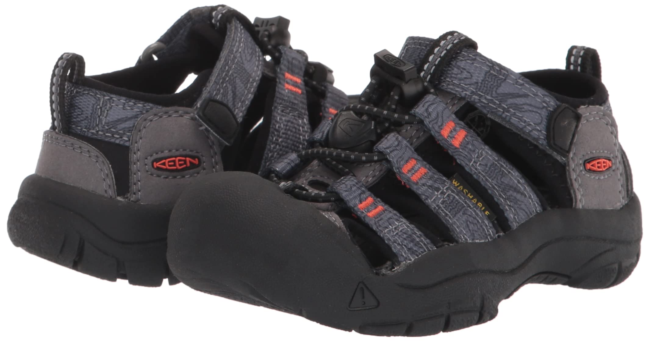 KEEN Unisex-Child Newport H2 Closed Toe Water Sandals, Steel Grey/Black, 5 Big Kid US