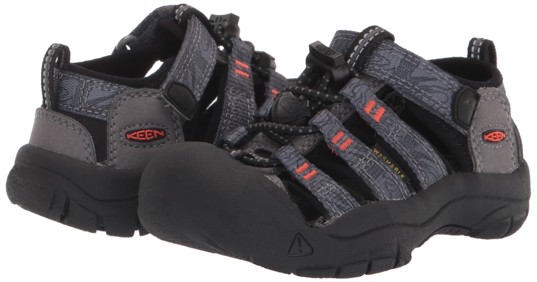 KEEN Newport H2 Closed Toe Water Sandal, Steel Grey/Black, 11 US Unisex Little Kid